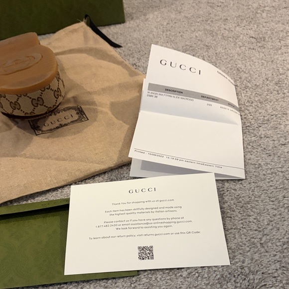 Gucci Tan Monogram Sandals - Picture 8 of 8